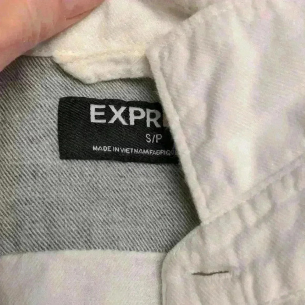 Express Gray/White Flannel Snap-Front Shirt - Picture 3 of 5